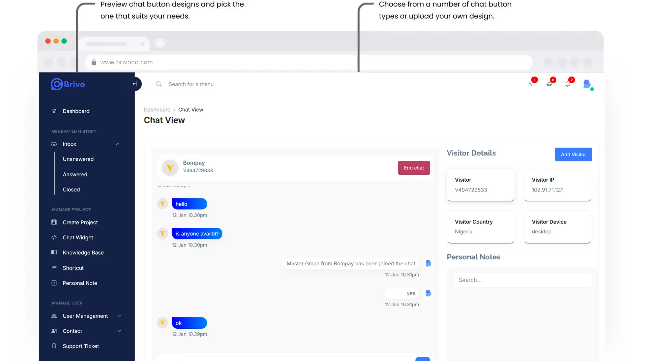 Answer chats